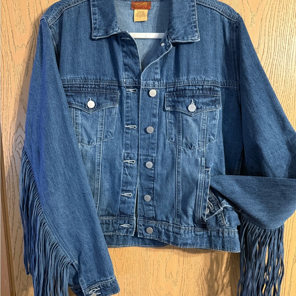 Scully Blue Denim Jacket with Fringe